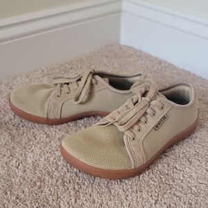 WHITIN Tan Minimalist Barefoot Sneakers Size 37 (7 Wide) Like New Condition
